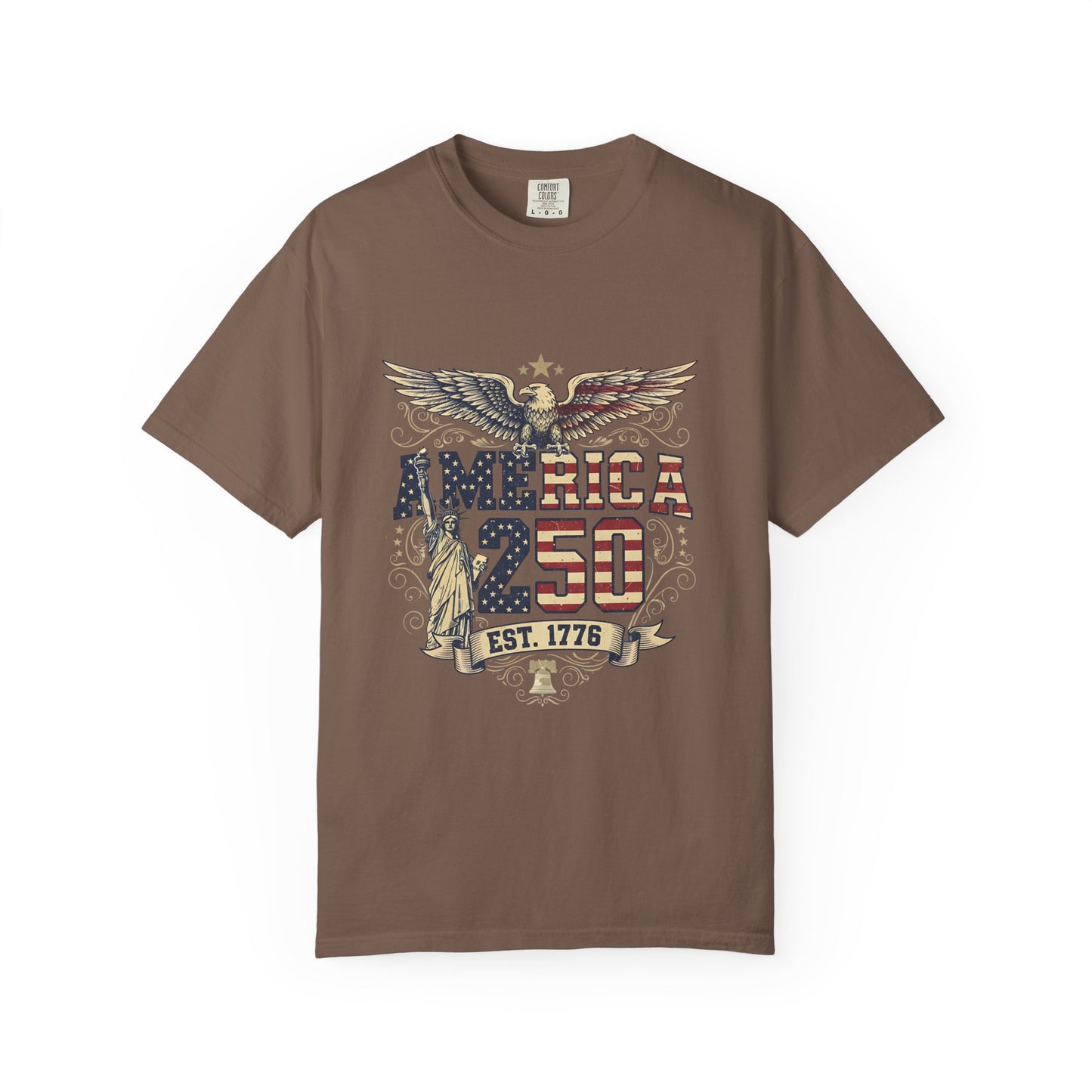 America 250 T-Shirt – Patriotic Eagle USA Est. 1776 | Comfort Colors 1717 Unisex Tee