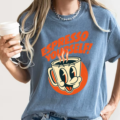 Espresso Yourself Retro Coffee T-Shirt - Funny Barista Tee
