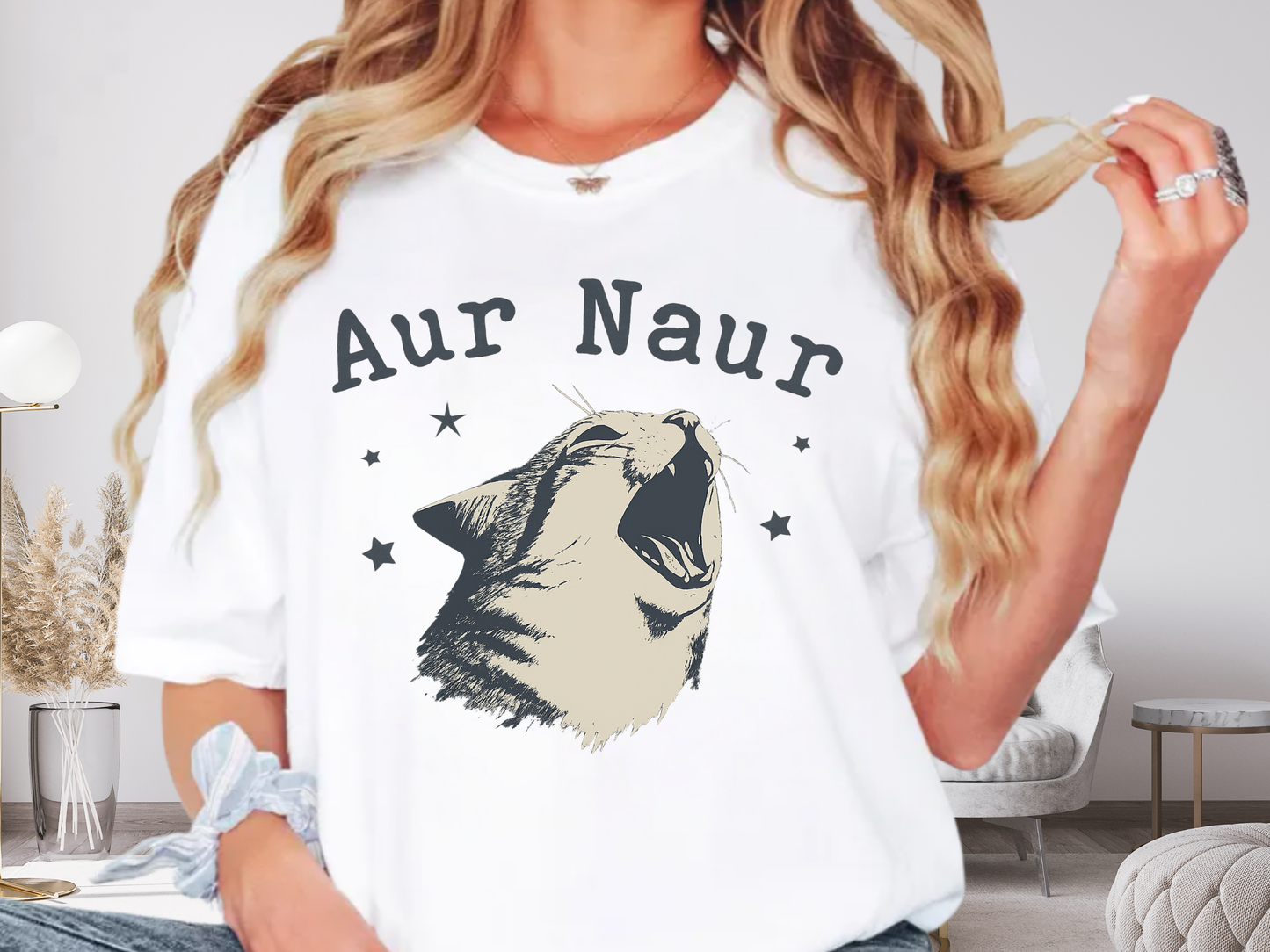 Aur Naur Funny Cat Meme T-Shirt | Screaming Cat Australian Accent | Comfort Colors 1717 Viral Tee