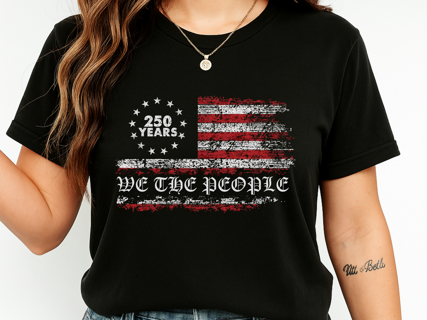 250 Years We The People American Flag T-Shirt USA Semiquincentennial Comfort Colors 1717 Patriotic Tee