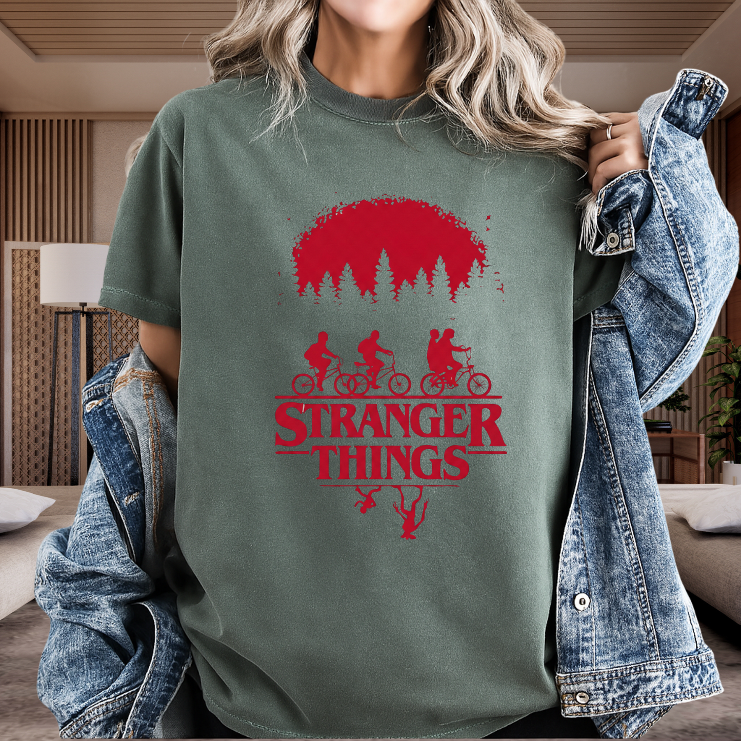 Stranger Things Upside Down T-Shirt Retro 80s Sci-Fi Graphic Comfort Colors 1717 Tee