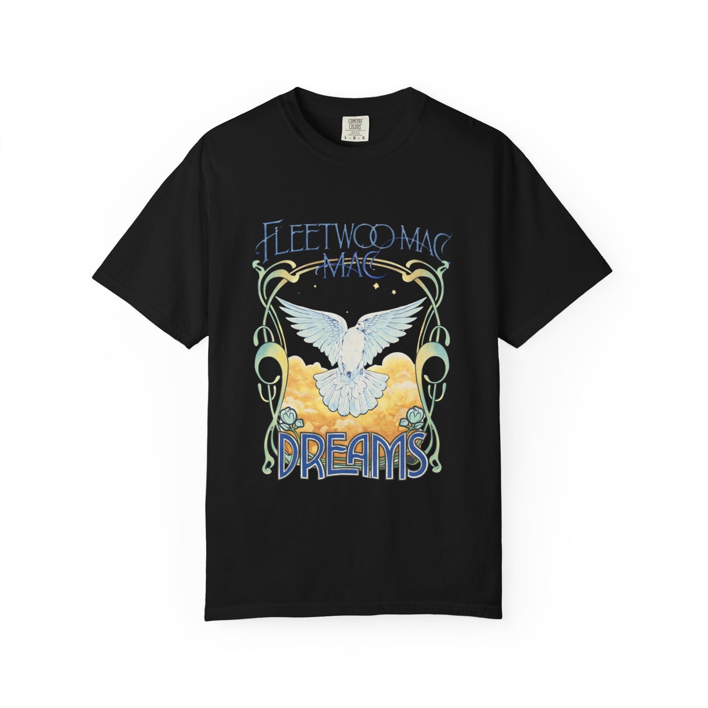 Fleetwood Mac Dreams T-Shirt | Art Nouveau White Dove Graphic Tee | Vintage 70s Classic Rock Band Merch