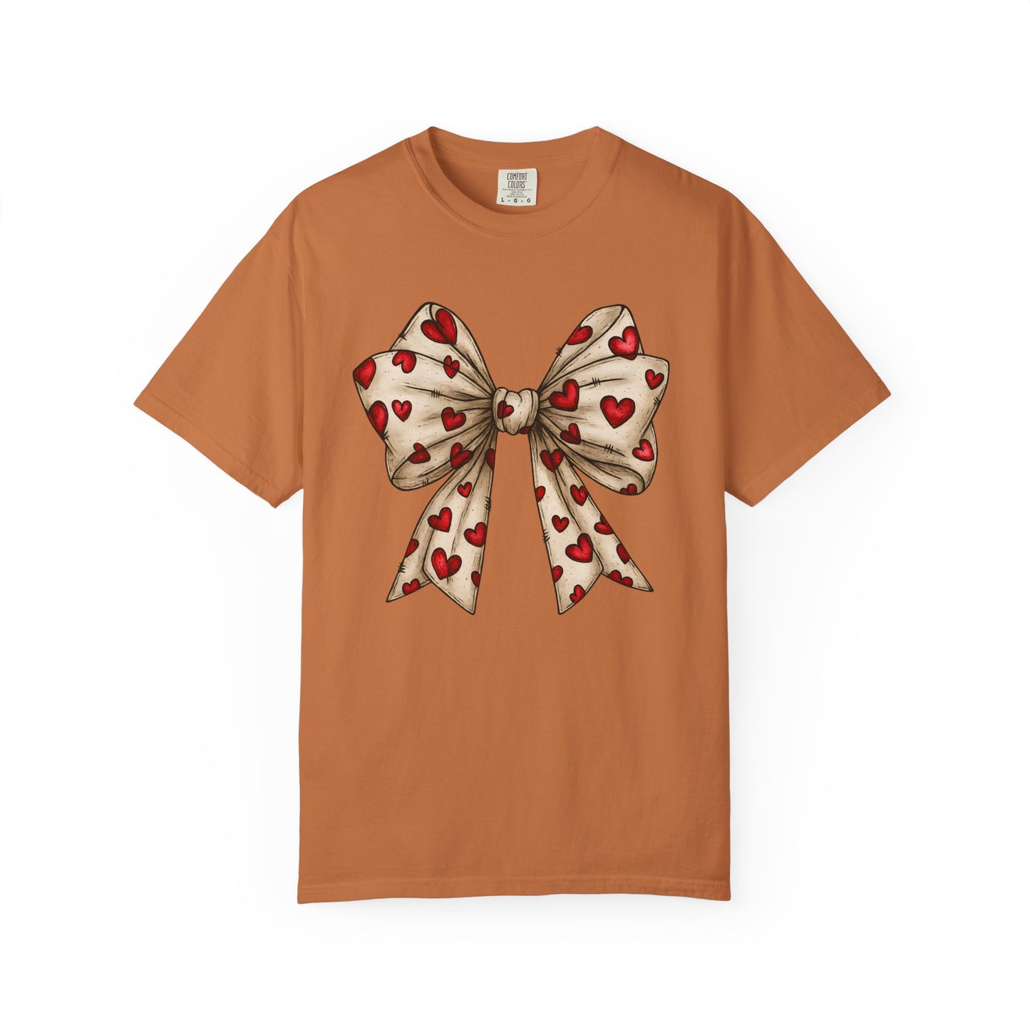 Comfort Colors® Valentine Coquette Bow Hearts Graphic T-Shirt