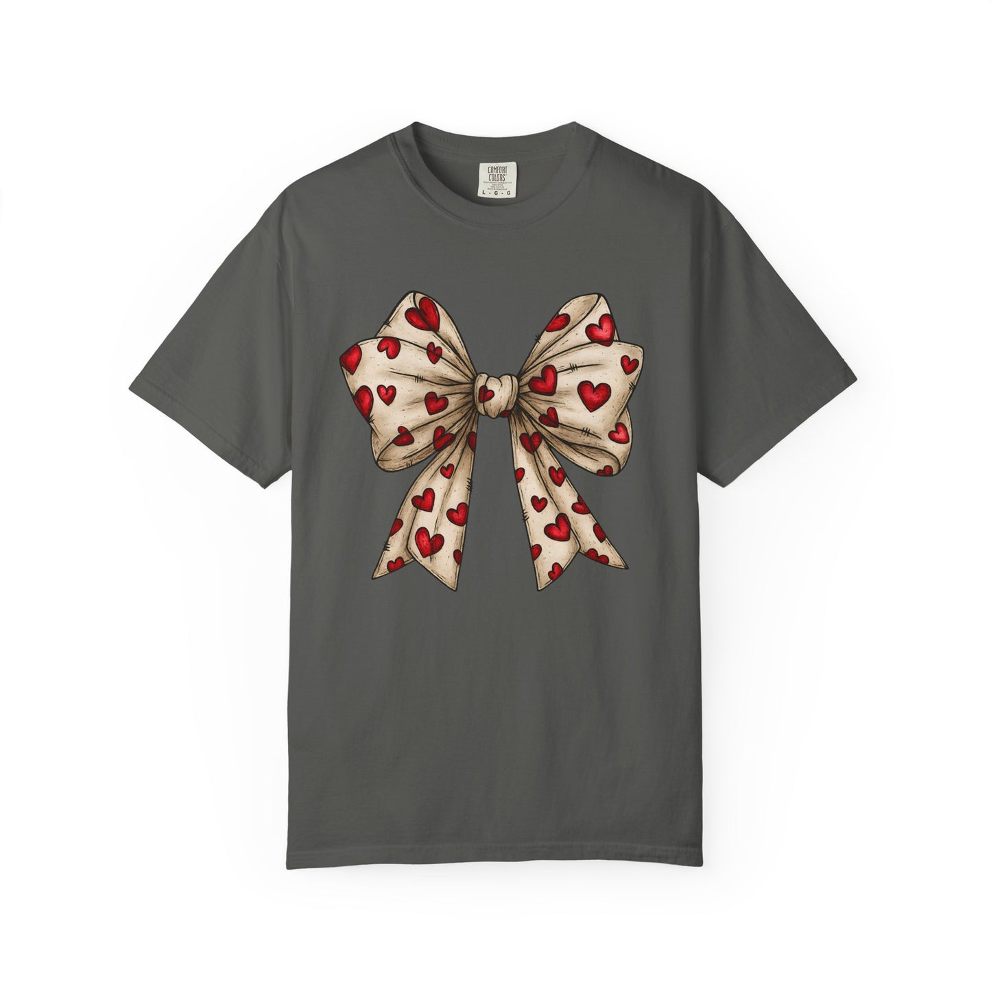 Comfort Colors® Valentine Coquette Bow Hearts Graphic T-Shirt