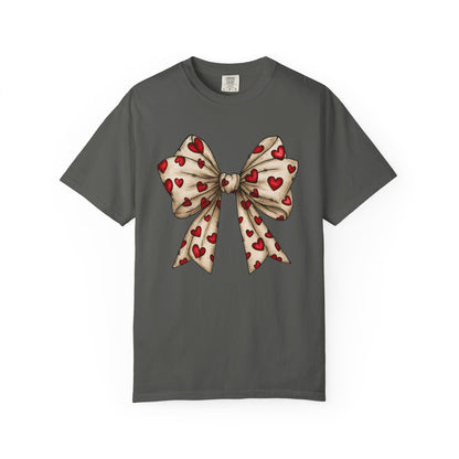 Comfort Colors® Valentine Coquette Bow Hearts Graphic T-Shirt