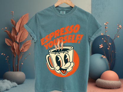 Espresso Yourself Retro Coffee T-Shirt - Funny Barista Tee