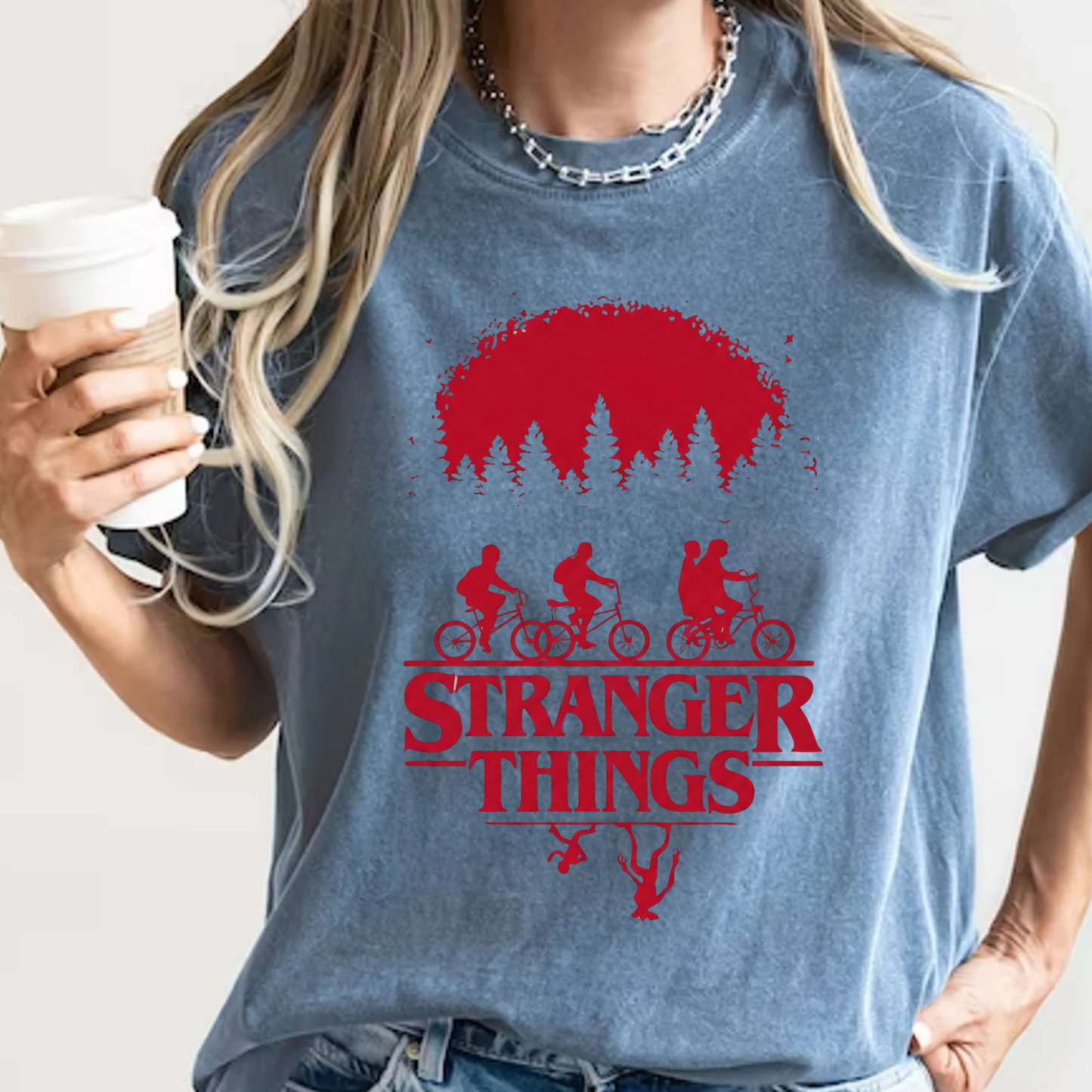Stranger Things Upside Down T-Shirt Retro 80s Sci-Fi Graphic Comfort Colors 1717 Tee