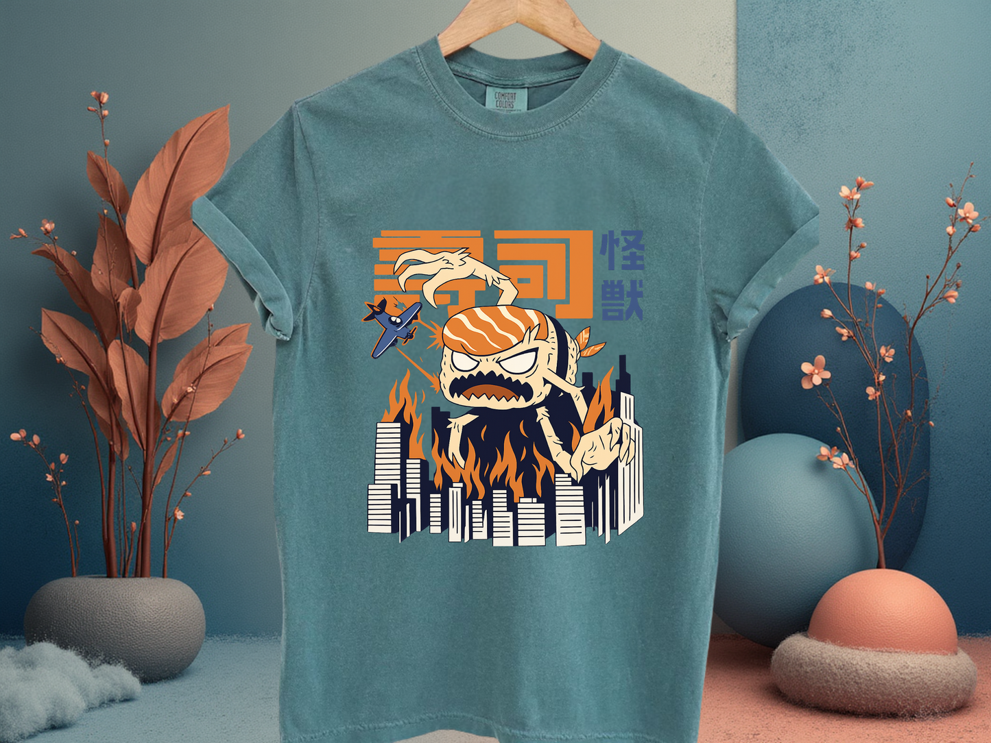 Sushi Kaiju Retro Japanese T-Shirt - Funny Anime Foodie Tee