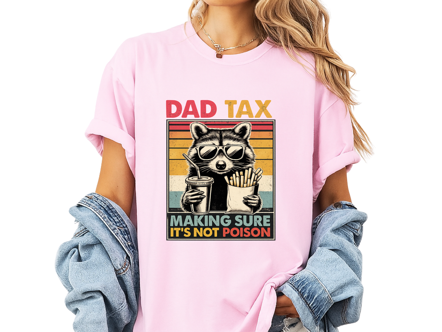 Dad Tax T-Shirt | Making Sure It's Not Poison Raccoon Tee | Funny Retro Father's Day Gift