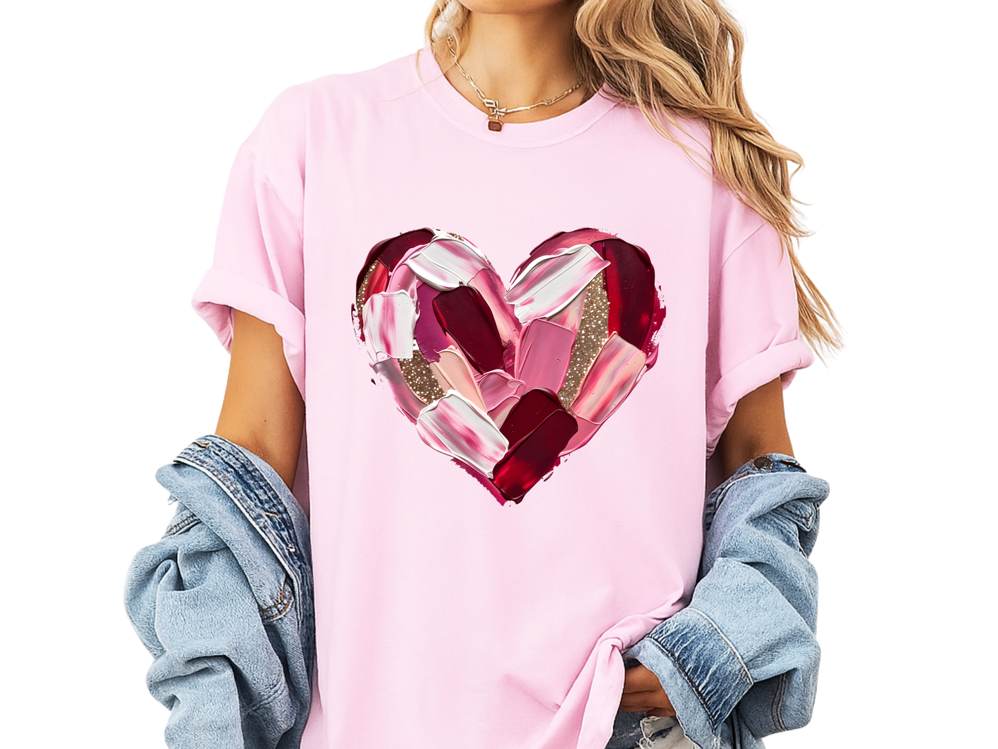 Comfort Colors® Abstract Painted Heart Valentine Graphic T-Shirt