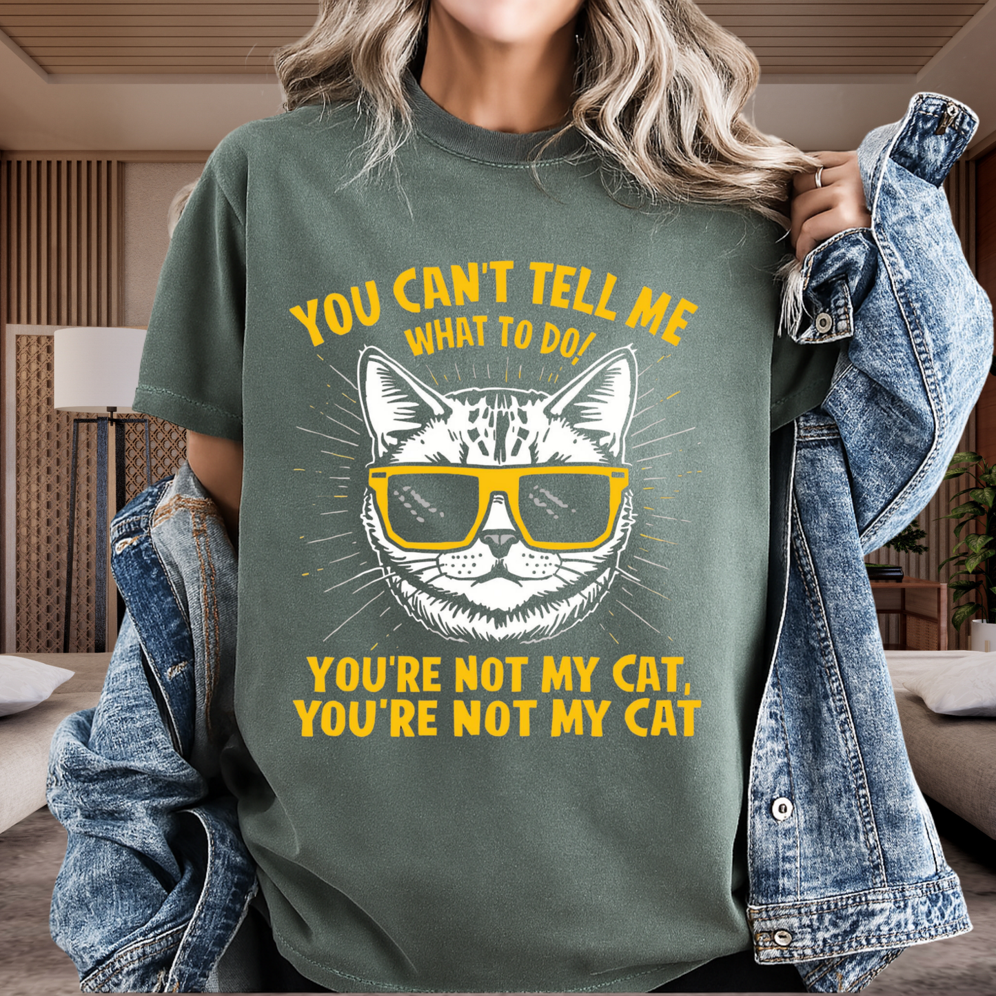 You Can’t Tell Me What To Do You’re Not My Cat T-Shirt – Funny Cat Attitude Tee | Comfort Colors 1717