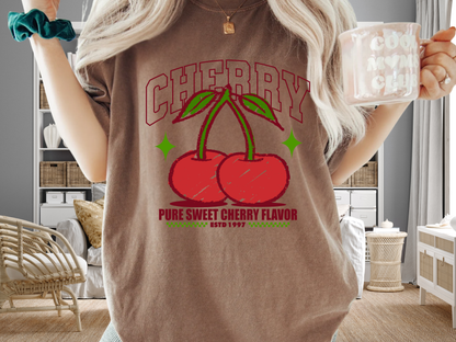Cherry Retro T-Shirt Vintage Fruit Graphic Coquette Aesthetic Comfort Colors 1717 Tee