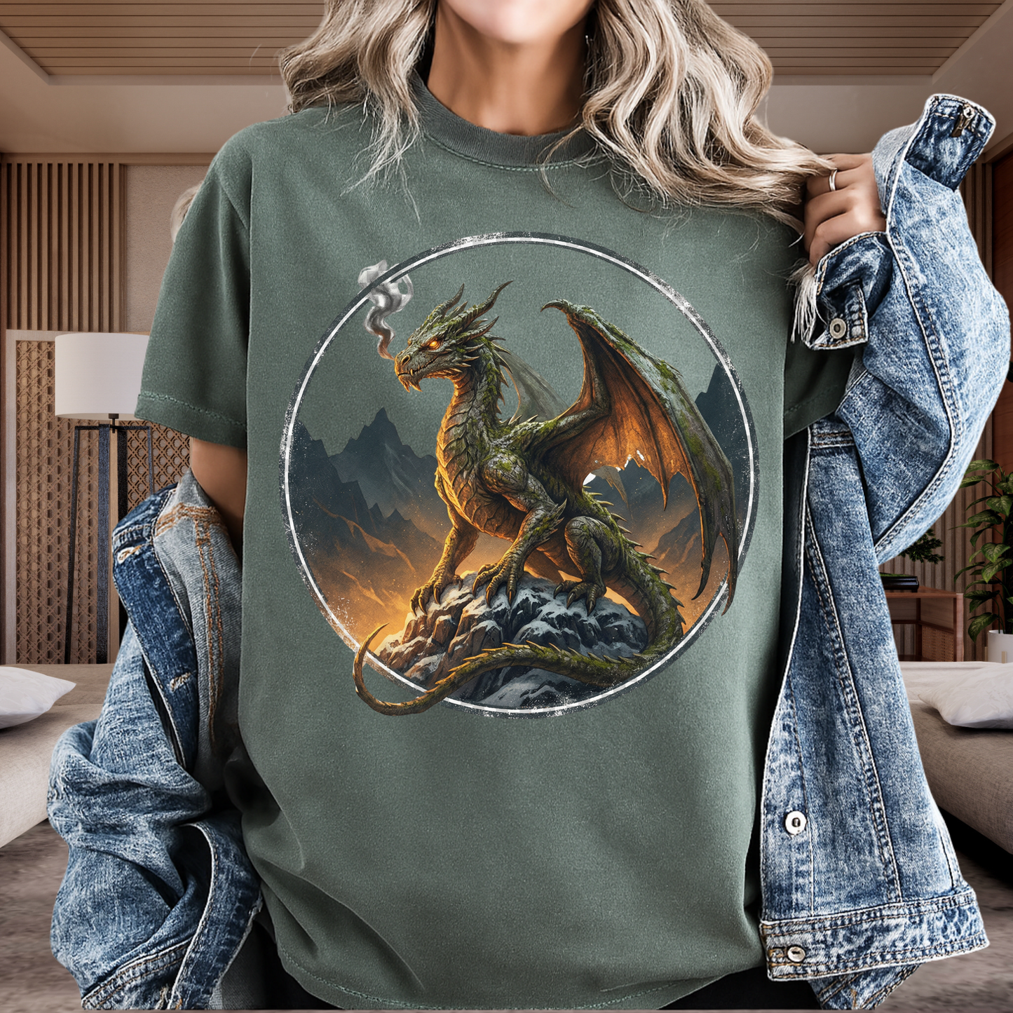 Epic Dragon Fantasy T-Shirt - Realistic RPG Graphic Tee