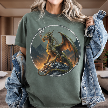 Epic Dragon Fantasy T-Shirt - Realistic RPG Graphic Tee