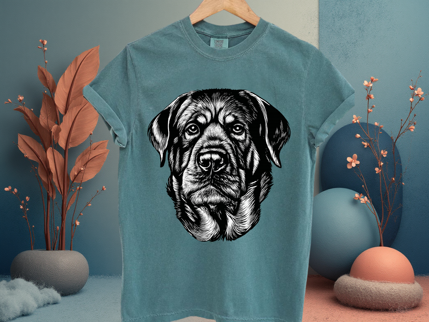 Rottweiler Face Graphic T-Shirt - Minimalist Dog Lover Tee