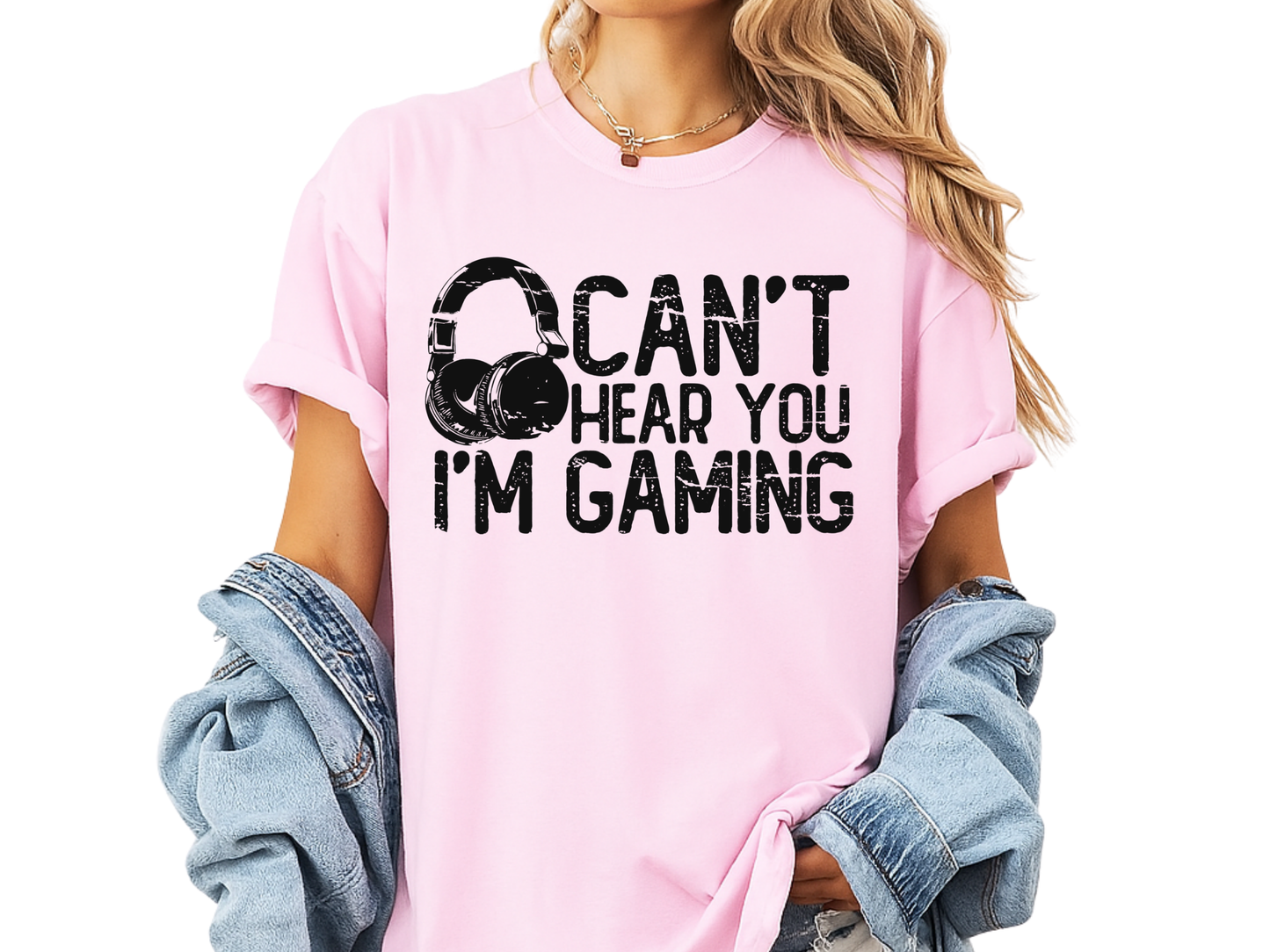 Can’t Hear You I’m Gaming T-Shirt – Gamer Headset Graphic | Comfort Colors 1717 Unisex Tee