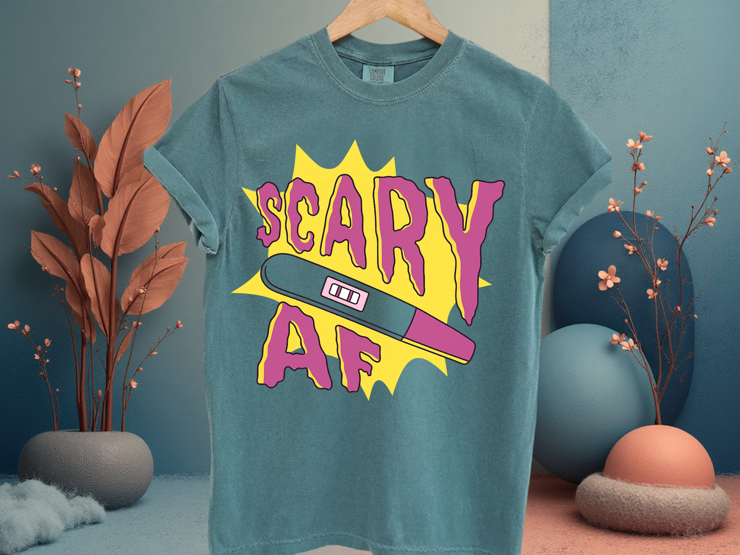 Scary AF Pregnancy Test T-Shirt - Funny Graphic Tee
