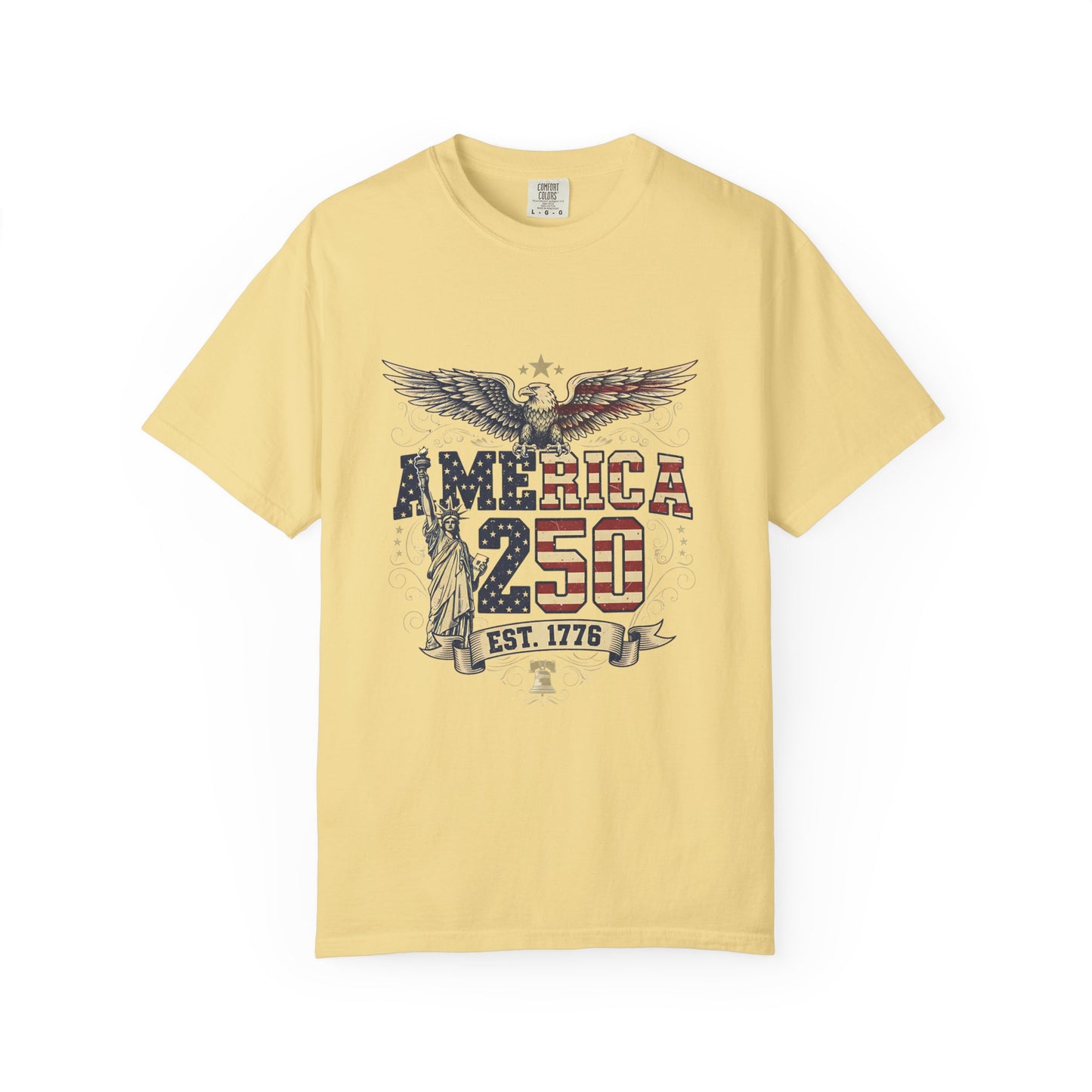 America 250 T-Shirt – Patriotic Eagle USA Est. 1776 | Comfort Colors 1717 Unisex Tee