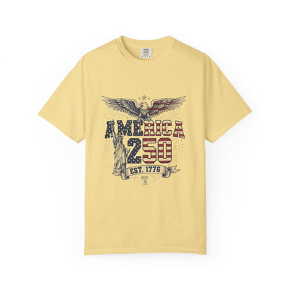 America 250 T-Shirt – Patriotic Eagle USA Est. 1776 | Comfort Colors 1717 Unisex Tee