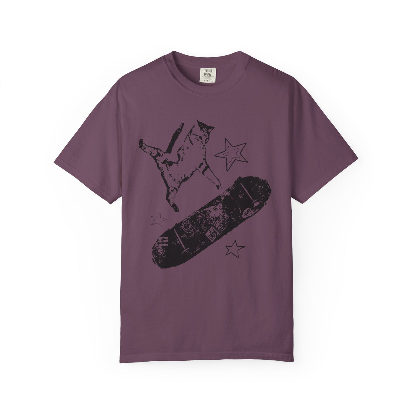 Skate Cat Graphic T-Shirt – Grunge Punk Illustration | Comfort Colors 1717 Unisex Tee