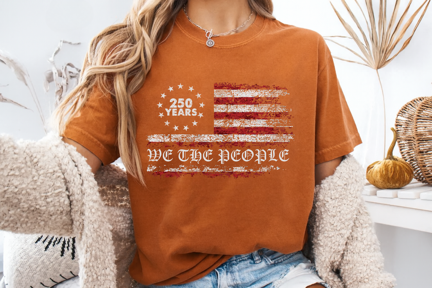 250 Years We The People American Flag T-Shirt USA Semiquincentennial Comfort Colors 1717 Patriotic Tee