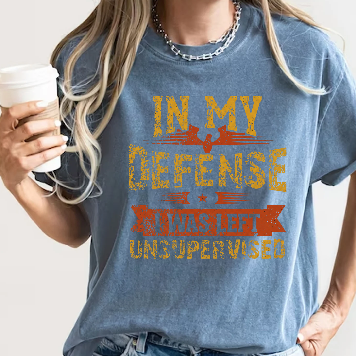 In My Defense I Was Left Unsupervised Shirt | Funny Sarcastic Adult Humor T-shirt | Comfort Colors® Tee