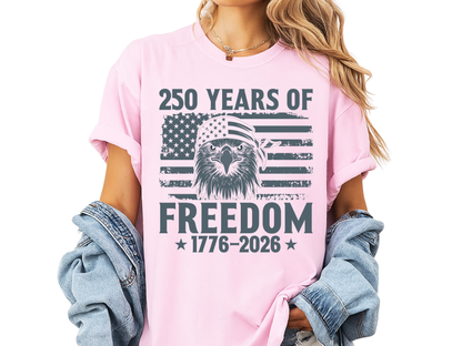 250 Years Of Freedom Tough Eagle T-Shirt | 1776-2026 Patriotic Bandana Graphic | Comfort Colors 1717 Tee