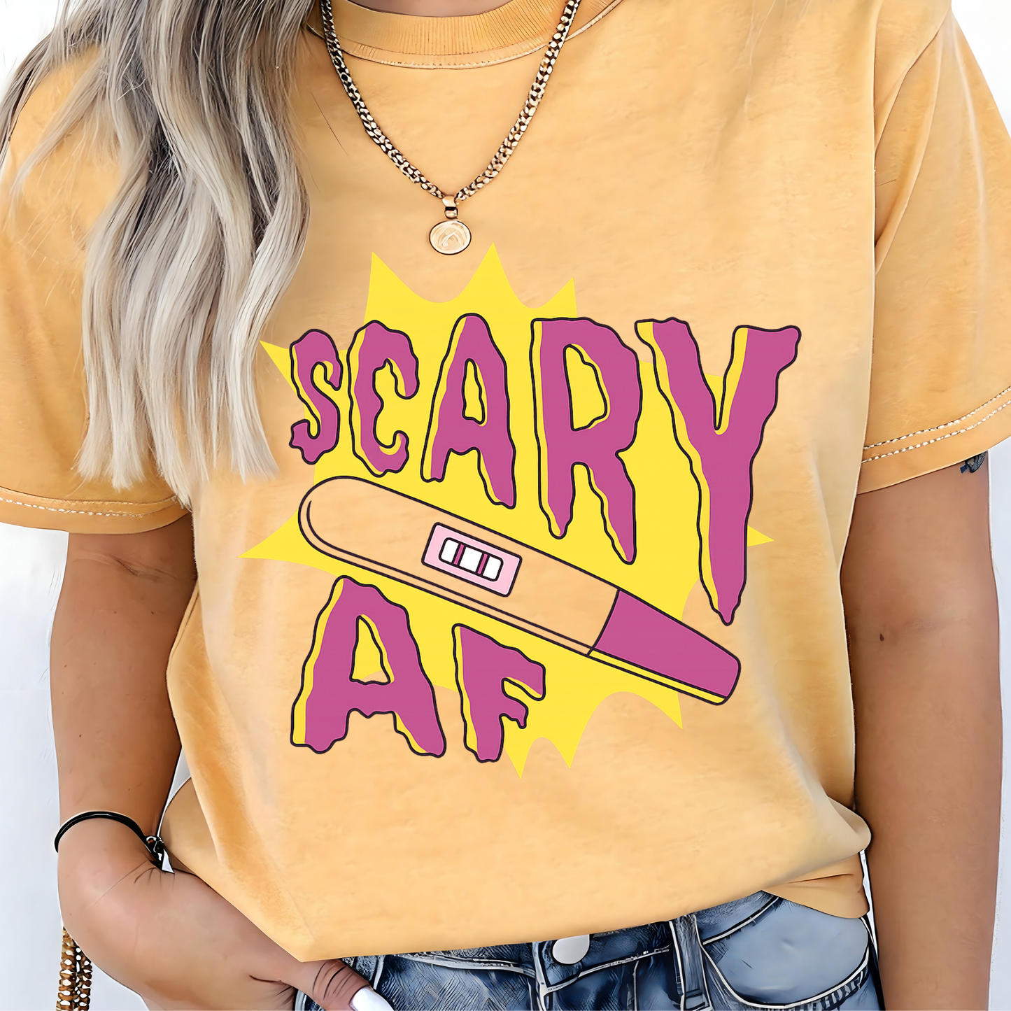 Scary AF Pregnancy Test T-Shirt - Funny Graphic Tee