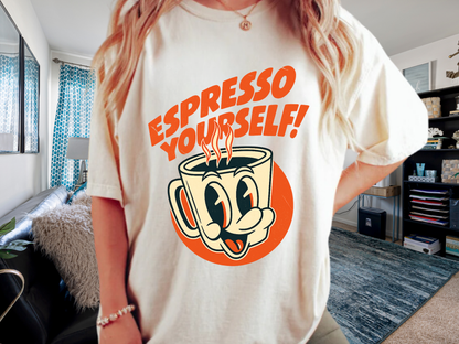 Espresso Yourself Retro Coffee T-Shirt - Funny Barista Tee