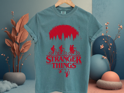 Stranger Things Upside Down T-Shirt Retro 80s Sci-Fi Graphic Comfort Colors 1717 Tee