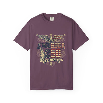 America 250 T-Shirt – Patriotic Eagle USA Est. 1776 | Comfort Colors 1717 Unisex Tee