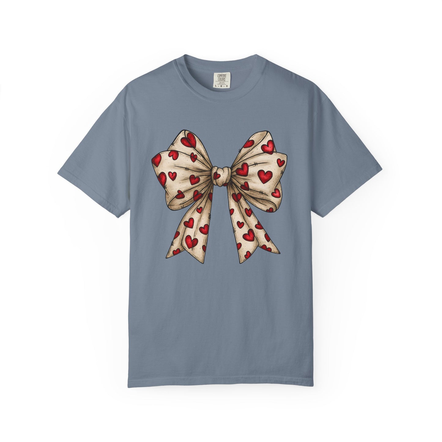 Comfort Colors® Valentine Coquette Bow Hearts Graphic T-Shirt