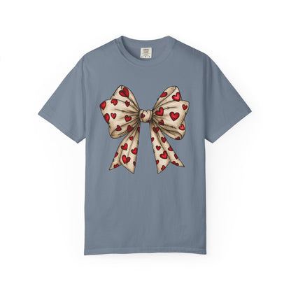 Comfort Colors® Valentine Coquette Bow Hearts Graphic T-Shirt