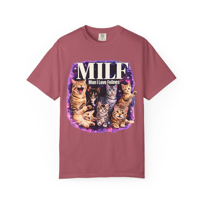 MILF Man I Love Felines T-Shirt – Funny Cat Lover Galaxy Design | Comfort Colors 1717 Unisex Tee