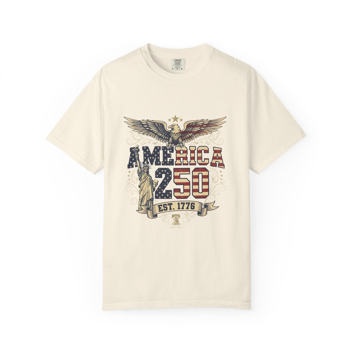 America 250 T-Shirt – Patriotic Eagle USA Est. 1776 | Comfort Colors 1717 Unisex Tee