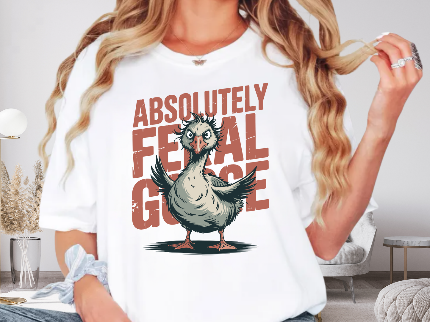Absolutely Feral Goose T-Shirt Funny Chaotic Bird Graphic Comfort Colors 1717 Tee