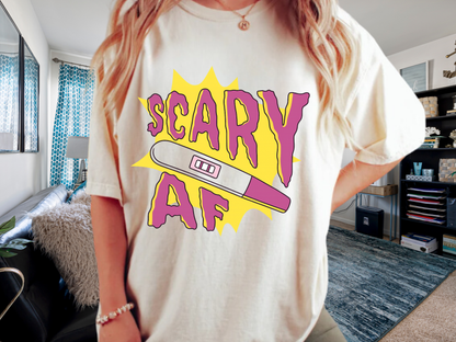 Scary AF Pregnancy Test T-Shirt - Funny Graphic Tee