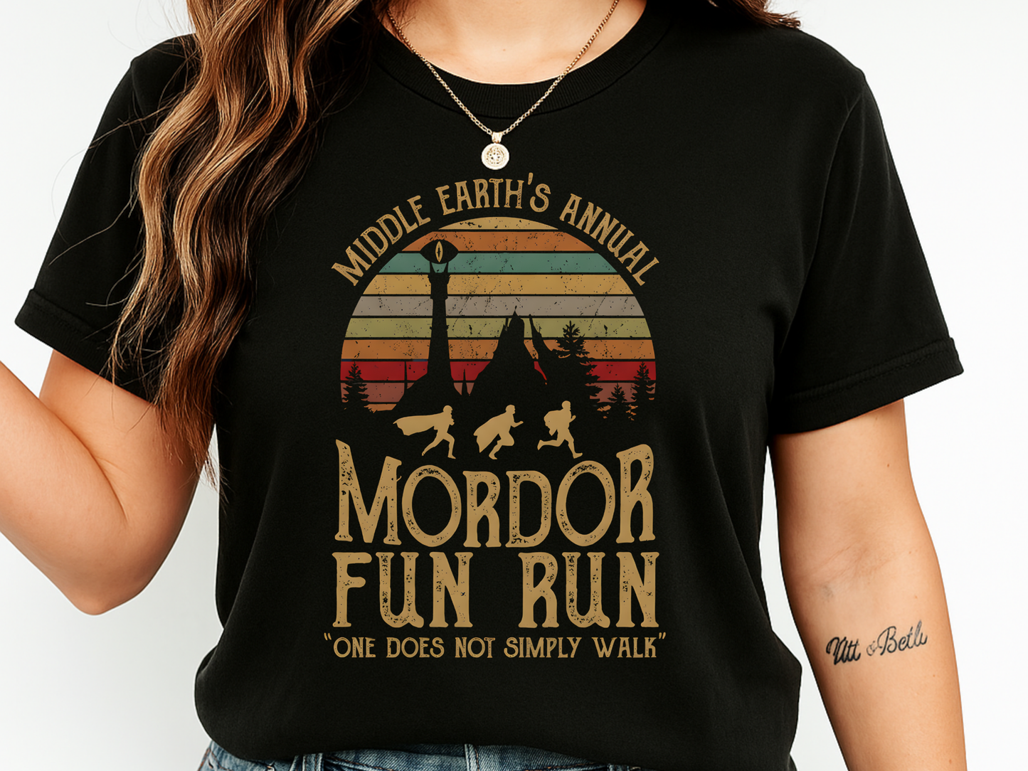 Mordor Fun Run Vintage T-Shirt - "One Does Not Simply Walk" Funny Fantasy Running Tee