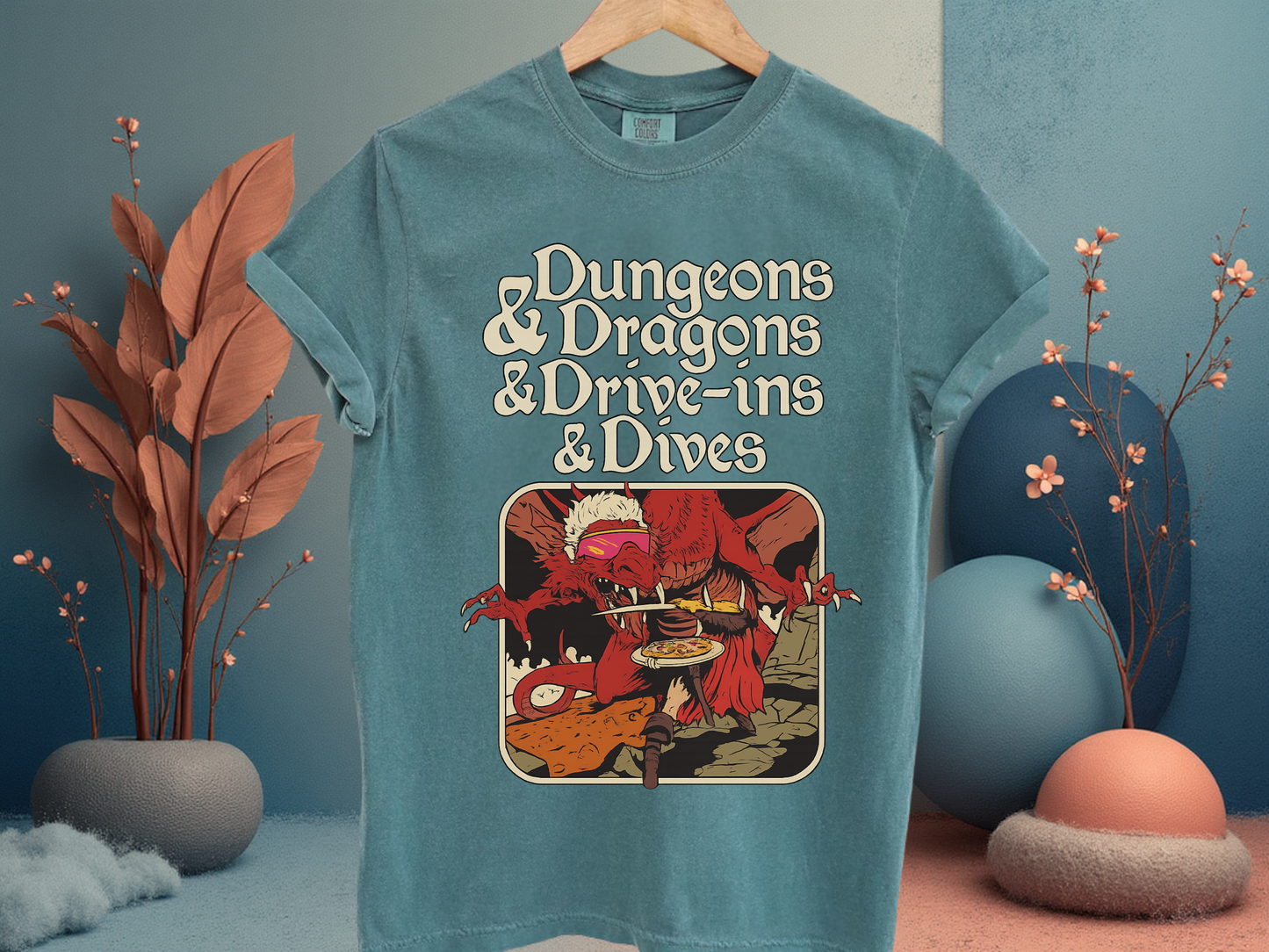 Dungeons and Dragons and Drive Ins and Dives T-Shirt Funny Guy Fieri RPG Mashup Graphic Comfort Colors 1717 Tee