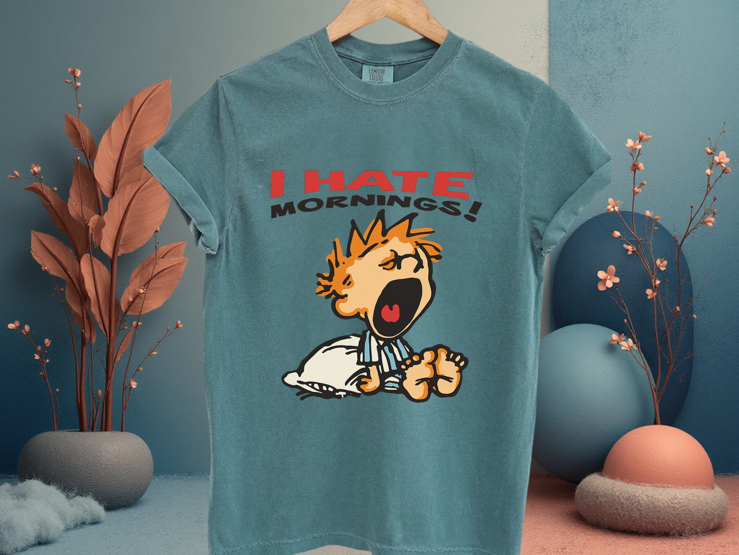 I Hate Mornings Retro Graphic Tee - Comfort Colors 1717 Shirt