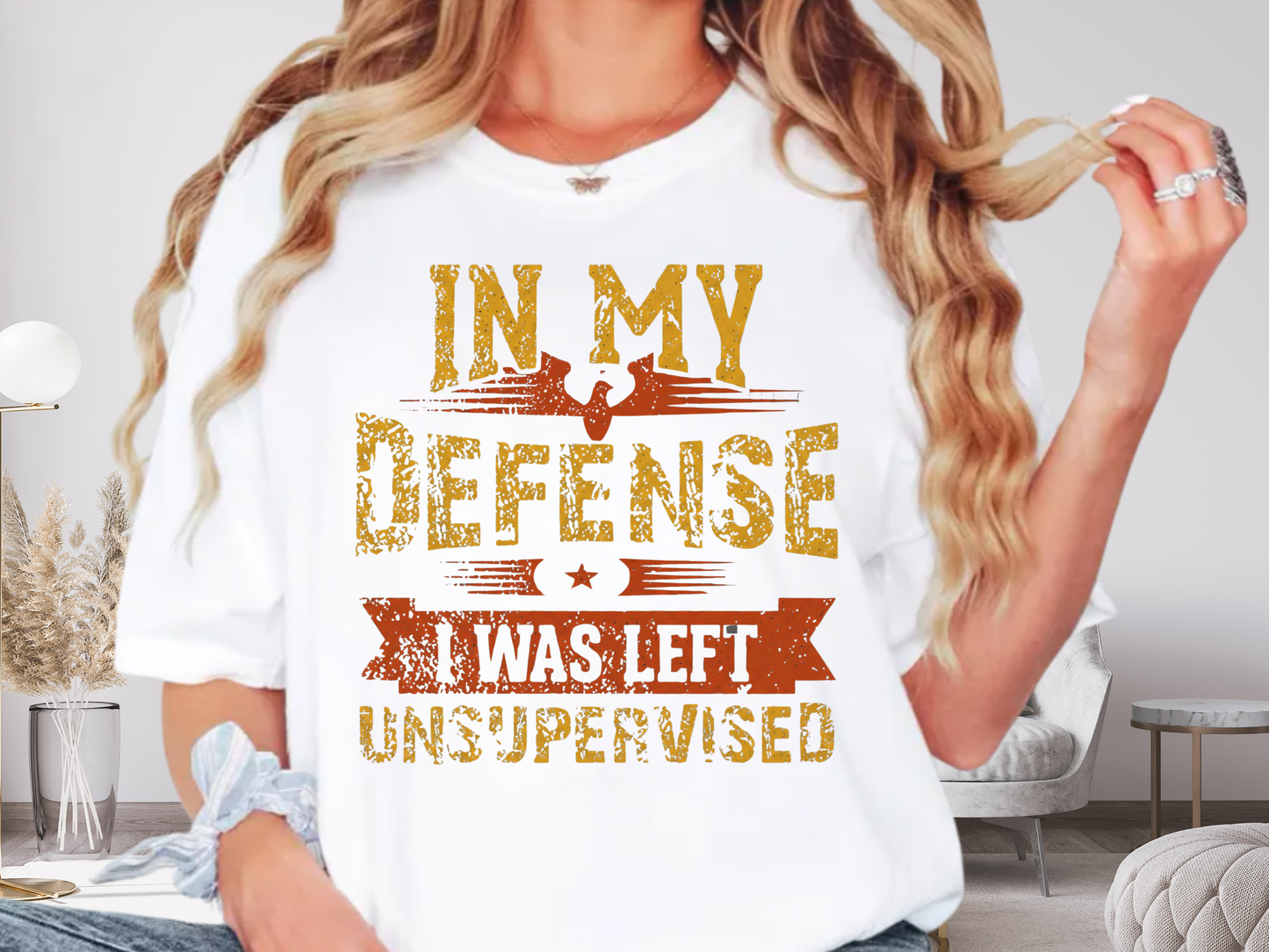In My Defense I Was Left Unsupervised Shirt | Funny Sarcastic Adult Humor T-shirt | Comfort Colors® Tee