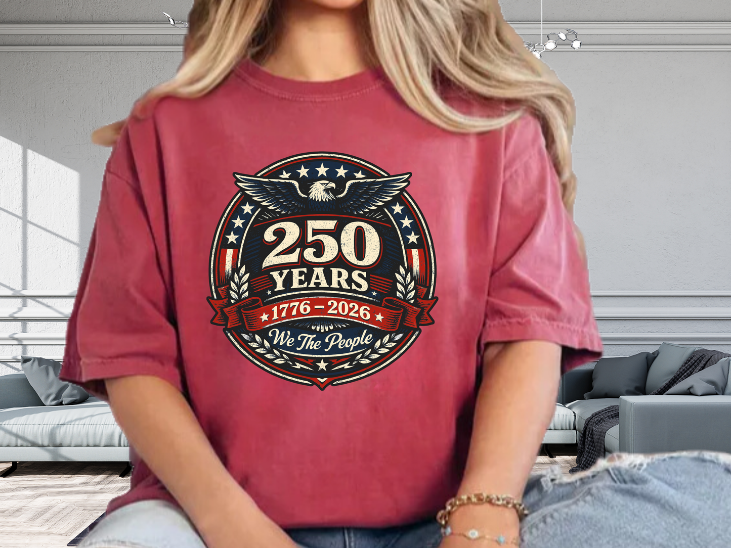 America 250 Years Anniversary T-Shirt | 1776-2026 We The People Eagle | Comfort Colors 1717 Patriotic Tee