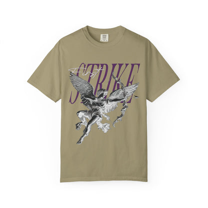 Y2K Chrome Angel Graphic T-Shirt - "First Strike" Cupid Streetwear Tee - Vintage Wash