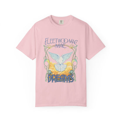 Fleetwood Mac Dreams T-Shirt | Art Nouveau White Dove Graphic Tee | Vintage 70s Classic Rock Band Merch