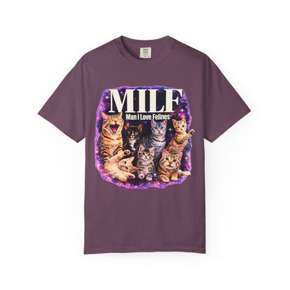 MILF Man I Love Felines T-Shirt – Funny Cat Lover Galaxy Design | Comfort Colors 1717 Unisex Tee
