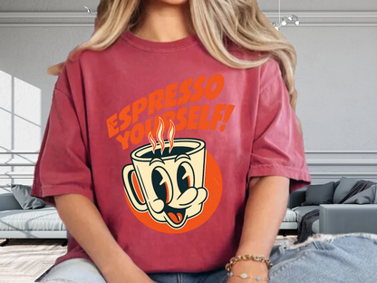 Espresso Yourself Retro Coffee T-Shirt - Funny Barista Tee