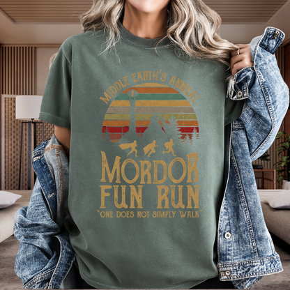 Mordor Fun Run Vintage T-Shirt - "One Does Not Simply Walk" Funny Fantasy Running Tee