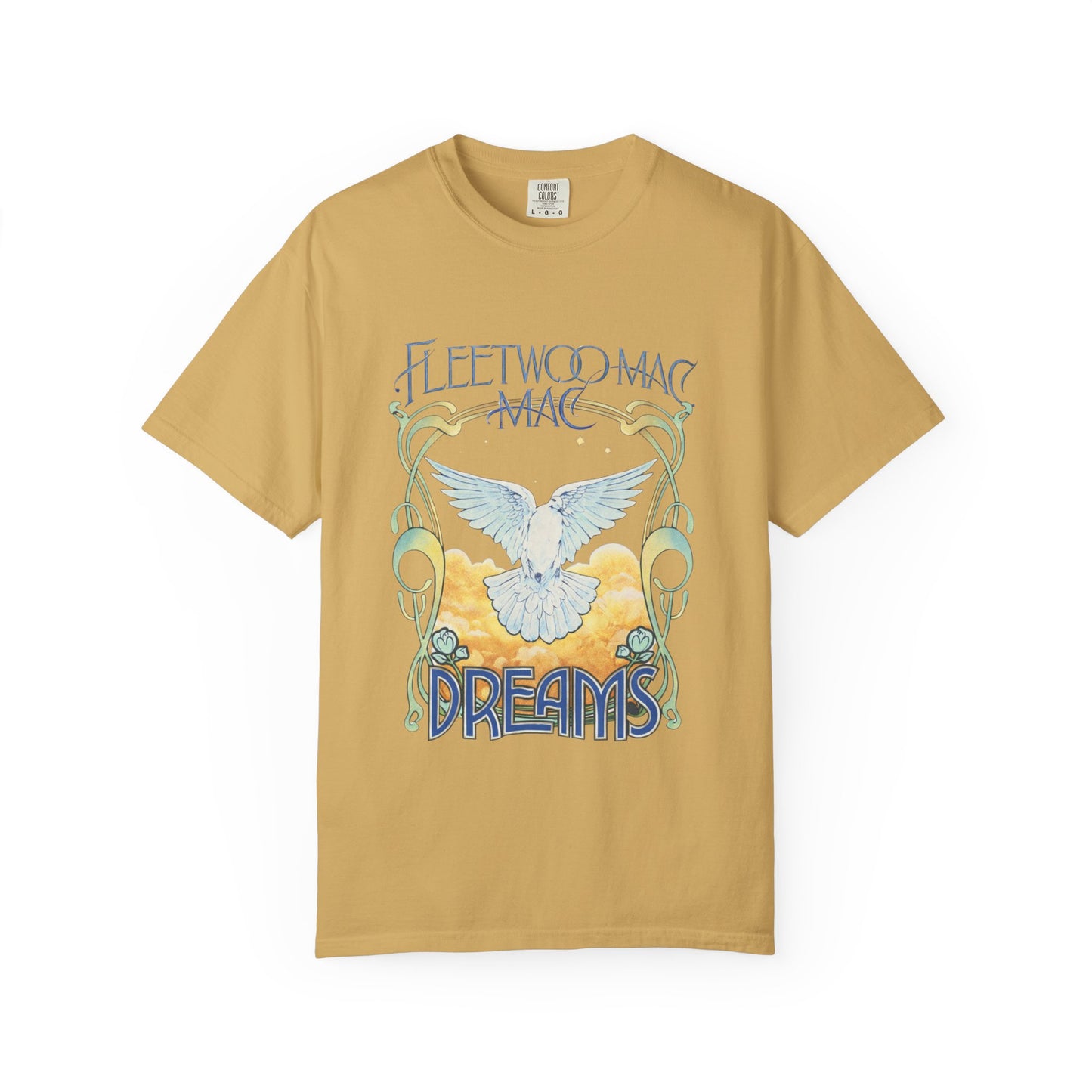 Fleetwood Mac Dreams T-Shirt | Art Nouveau White Dove Graphic Tee | Vintage 70s Classic Rock Band Merch
