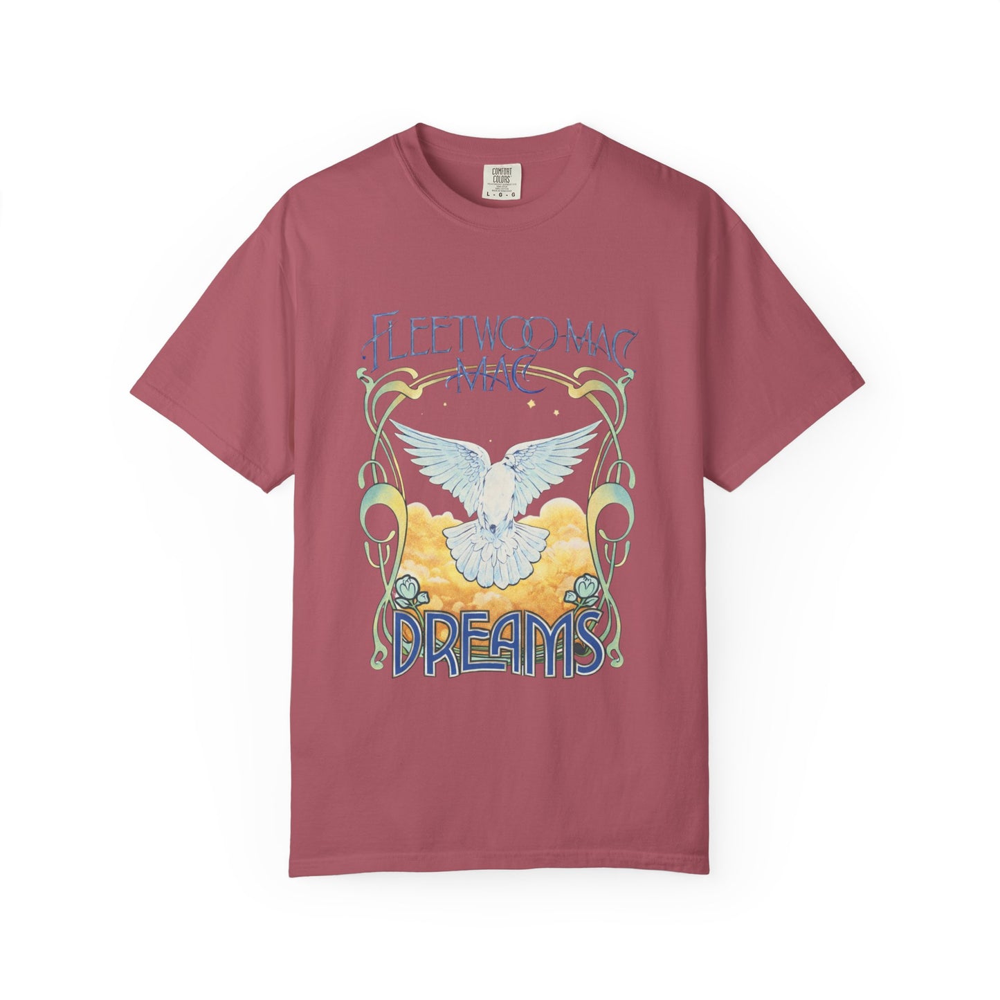 Fleetwood Mac Dreams T-Shirt | Art Nouveau White Dove Graphic Tee | Vintage 70s Classic Rock Band Merch