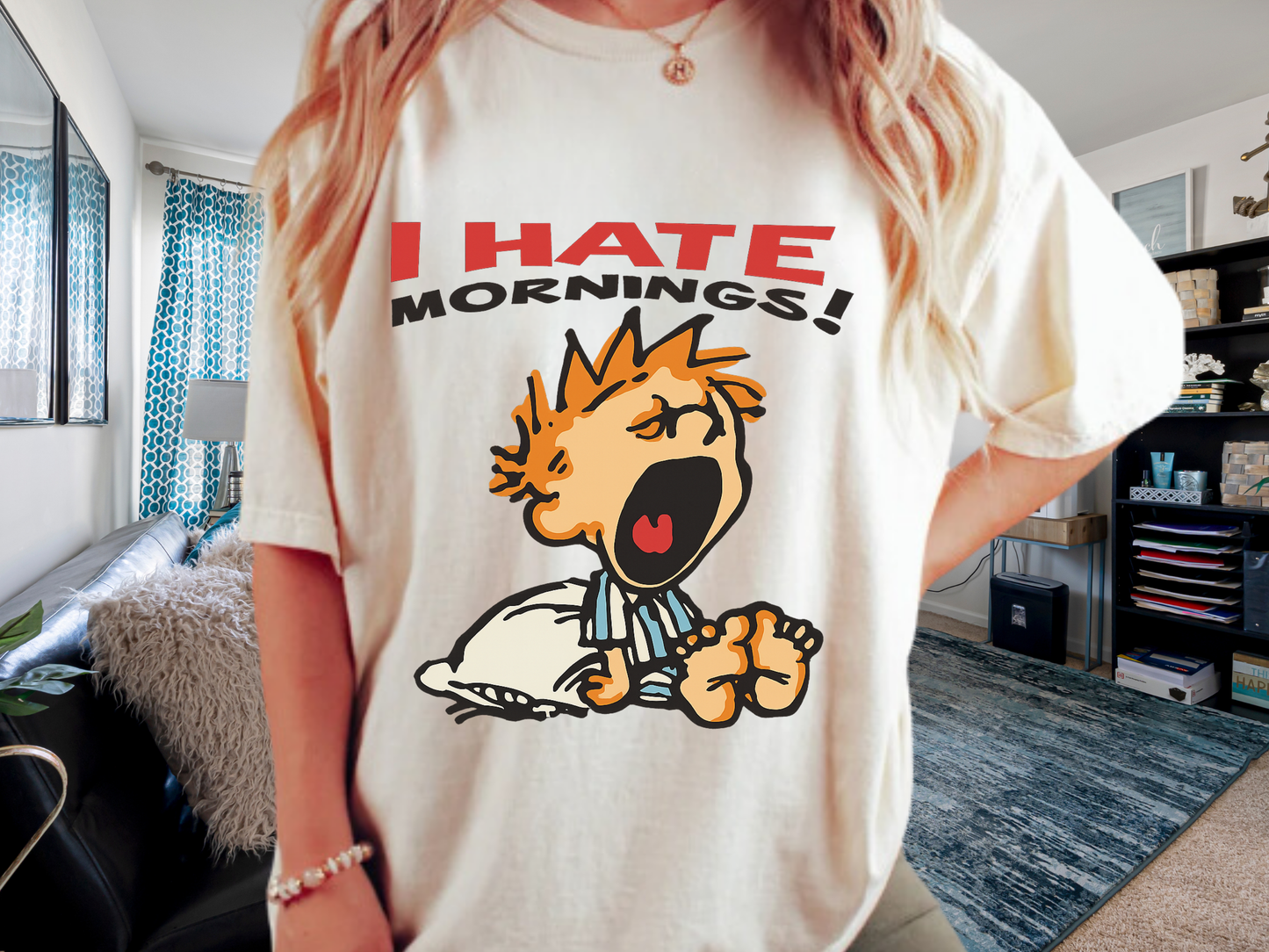 I Hate Mornings Retro Graphic Tee - Comfort Colors 1717 Shirt